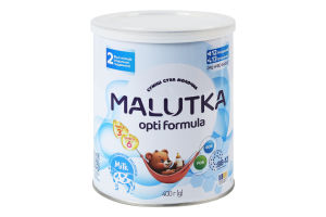Смесь молочная сухая для детей от 6мес 2 Opti Formula Malutka ж/б 400г