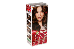 Крем-фарба для волосся стійка Color Sensation Блискучий світло-каштановий №5.0 Garnier 1шт