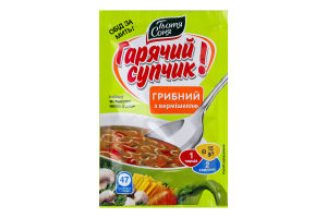 Суп грибний швидкого приготування з вермішеллю Гарячий супчик! Тьотя Соня м/у 15г