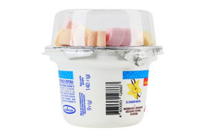 Десерт творожный 5% Ваниль 140г + маршмеллоу с ароматами апельсина, клубники и персика 9г Марійка ст 149г