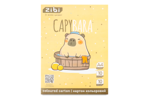 Картон Kids Line Capybara А4 10кольорів 10аркушів ZiBi