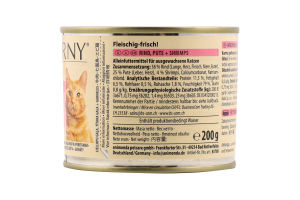 Корм д/котів з індичкою та креветками 200г ж/б Карні