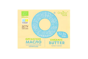 Масло солодковершкове 72.5% органічне Селянське Organic Milk м/у 180г