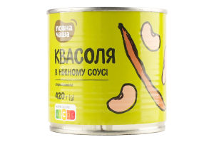 Квасоля в ніжному соусі ТМ «Повна Чаша» 420г