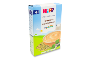 Каша молочна для дітей від 4міс з пребіотиками Гречана Hipp к/у 250г