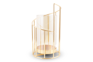 Підсвічник декоративний скло з металевою рамкою 11*22см