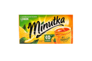 Чай черный ароматизированный с лимонным вкусом Minutka к/у 40х1.4г