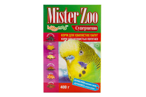 Корм д/хвилястих папуг Mister Zoo Суперменю 400г Hobby Meal