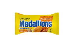 Вафлі солодкі зі смаком пряженого молока Medallions Lekorna м/у 65г