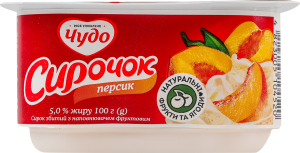 Сирок 5% збитий з наповнювачем фруктовим Персик Чудо ст 100г