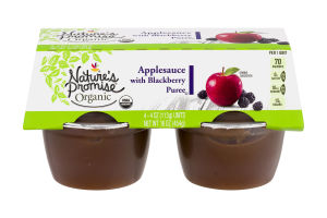 Nature's Promise Organic Applesauce with Blackberry Puree - 4 CT