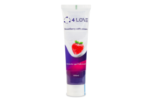 Гель-змазка інтимний на водній основі Полуниця з вершками 4Love 100мл
