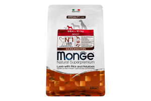 Корм сухой для собак мелких пород с ягненком рисом и картофелем Monoprotein Natural superpremium Monge м/у 0.8кг