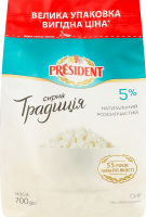 Сир кисломолочний 5% Сирна традиція President м/у 700г