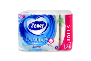Бумага туалетная 3-х слойная Delicate care Deluxe Zewa 24шт