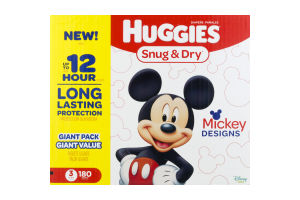 Huggies Snug & Dry Diapers Size 3 - 180 CT