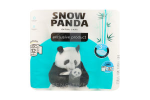 Папір туалетний 3-х шаровий Sensitive Extra Care Snow Panda 32шт