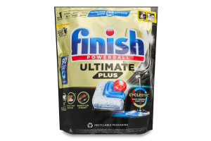 Капсулы для мытья посуды в посудомоечных машинах All in 1 Ultimate Plus Powerball Finish 90шт