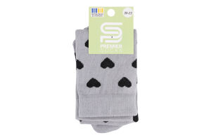Гольфи дитячі Premier socks дрібні сердечки р.20-22 св сірі арт.5295