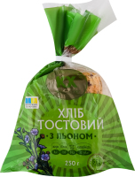 Хлеб половинка в нарезке тостовый со льном Криворіжхліб м/у 250г