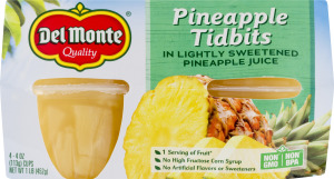 Del Monte Pineapple Tidbits Cups - 4 CT