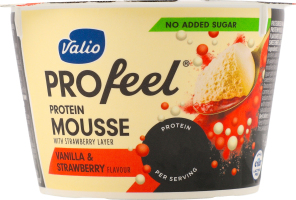 Мус протеїновий Ваніль та полуниця безлактозний 150г стакан Valio PROfeel