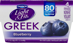 Dannon Light & Fit Greek Nonfat Yogurt Blueberry - 4 CT