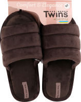 Капці відкриті домашні жіночі плюшеві з прошивкою Twins Home Style №1959 36-40