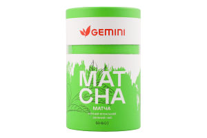 Чай зеленый японский элитный Матча Gemini тубус 50г