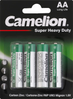 Батарейки АА 1.5V №R6P-BP4G Super Heavy Duty Camelion 4шт
