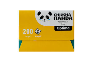 Серветки паперові 2-х шарові 190х175мм Optima Сніжна Панда 200шт