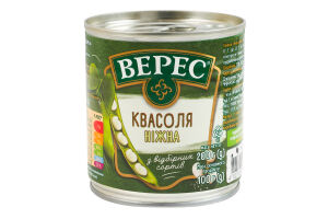 Квасоля відварена стерилізована Ніжна Верес з/б 200г