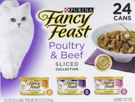 Purina Fancy Feast Cat Food Sliced Poultry & Beef - 24 CT