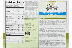 Nature's Promise Organic Microwave Popcorn Bags Natural Style - 3 CT