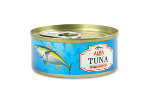Тунець шматочками у власному соку 65г ж/б з ключем Alba Food