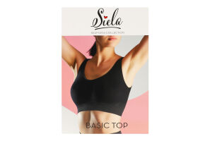 Топ жіночий з мікрофібри Siela Basic Seamless collection L-XL чорний