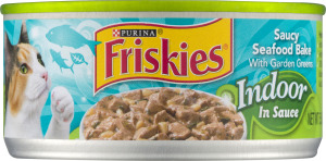 Purina Friskies Indoor Saucy Seafood Bake with Garden Greens Cat Food
