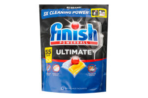 Средство для мытья посуды в посудомоечных машинах Лимон Ultimate Powerball Finish 55шт