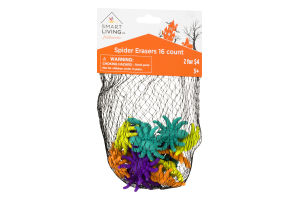 Smart Living Halloween Spider Erasers - 16 CT