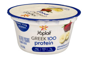 Yoplait Greek 100 Protein Fat Free Yogurt Strawberry Banana