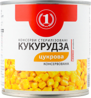 Кукурудза цукрова з цілих зерен консервована ТМ "1" з/б 420г