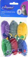 Companion Cat Toy Catnip Knitted Mice - 6 CT