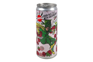 Пиво 0.33л 6.5% светлое нефильтрованное непастеризованное Sour аle with raspberry Pravda ж/б