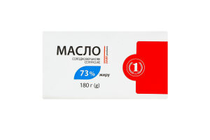Масло 73% сладкосливочное Крестьянское ТМ "1" м/у 180г