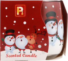 Свічка ароматична Кросно Сніговики скло 130г Пако ІФ