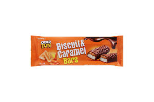 Набір батончиків Choco Fun Biscuit&Caramel мол шок