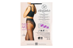 Колготки жіночі Elegante Fleur Ajour top 40den 3 nero
