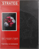 Набір д/розпису по номерах Квіти на чорному фоні 40*50см Стратег