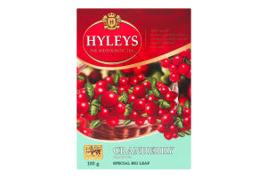 Чай чорний цейлонський байховий суцільнолистовий з додаванням рослинної сировини Журавлина Hyleys к/у 100г
