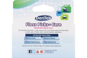 DenTek Floss Picks + Case Mouthwash Blast - 12 CT